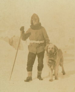 An early Signal Service observer and his canine companion.